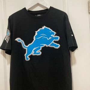Black Tee with Blue Lion Design